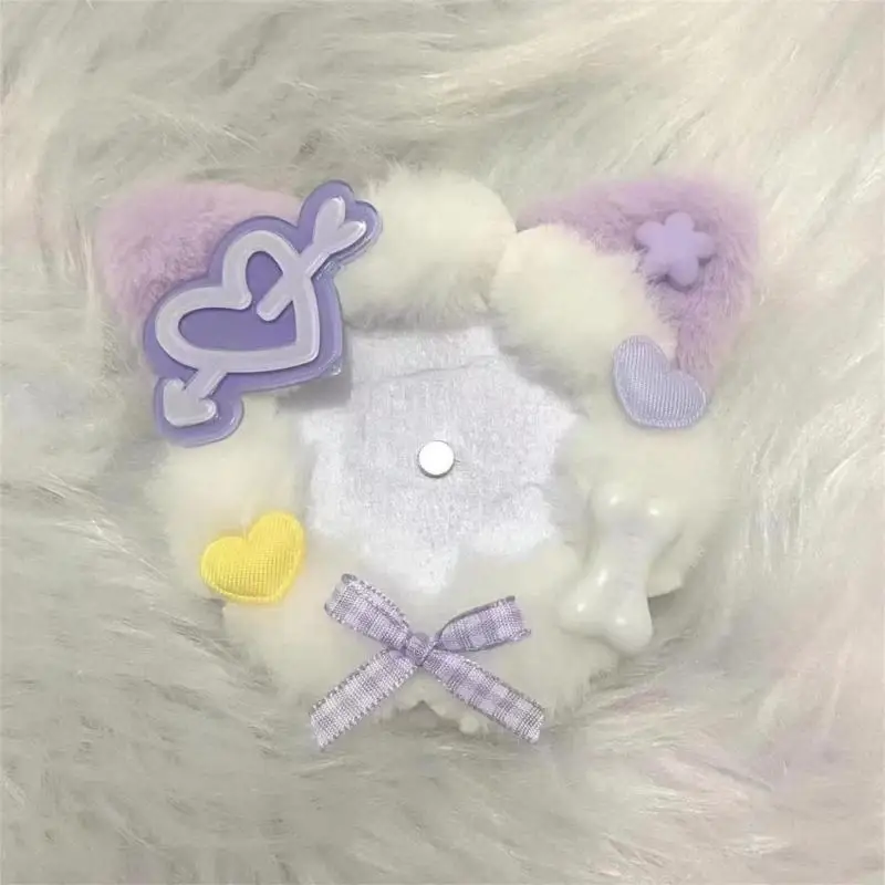 

58mm Badge Case Plush Cats Ear Badge Pin Sleeve For Women Student Collectors