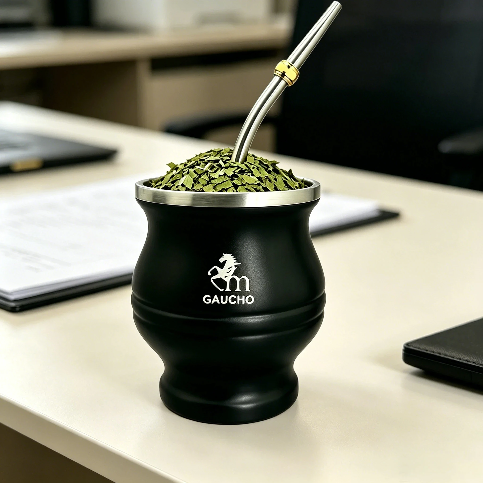 Gaucho Yerba Mate Satz Teerückstand‑Entferner Doppelwandiger Edelstahlbecher Bombilla Filterscheibe Reinigungsbürste Einfach Zu Reinigen – Detail 2