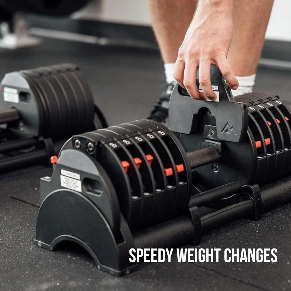 Fitness Quickdraw Adjustable Dumbbells, Multiple weight ranges available including: 5-30, 5-40,5-50 and 5-60 lbs, Customized