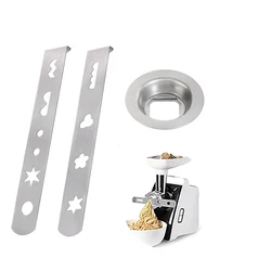 3Pcs Pastry Attachment Biscuit Attachment Stainless Steel With Connection Ring Biscuit Mould For Size 5 Meat Grinder