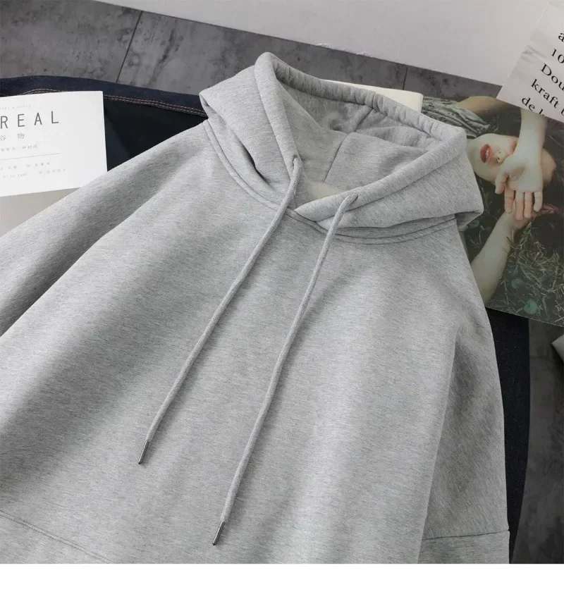 

Winter Women Hoodie Thicken Plush Long Sleeves Solid Color Hooded Keep Warm Pullover Casual Lady Autumn Hoodie Streetwear Y2k