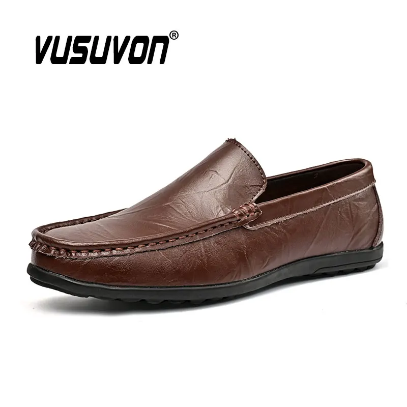 Men Loafers Shoes Split Leather Fashion Dress Classic Wedding Causal Business Footwear For Party Big Size 38-47