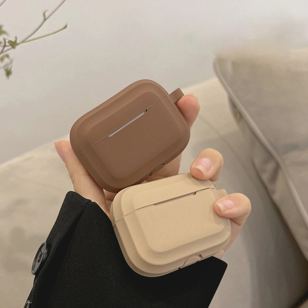 

Fashion Chocolate Khaki Case For Apple Airpods Pro 3 Case Silicone Earphone Cover For Airpods 3 3rd Generation air pod 2 1 Case