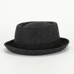 Classic Pork Pie Bowler Hat Panama Flat Fedora Jazz Cap Unisex Heisenberg Style