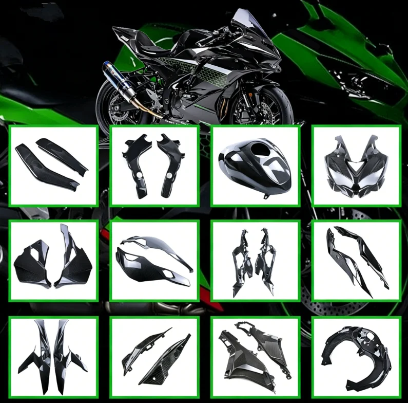 Suitable for Kawasaki ZX25R. Complete set of carbon fiber body and fairing for modification.