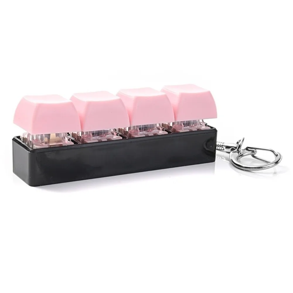 4 Keys Keycap Fidget Keychain Key Cap Clicker Finger Button Keyboard Keycap Fingertip Pressure Click