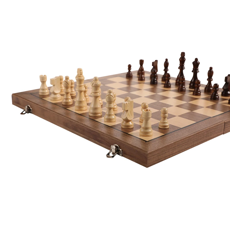 Chess Large 39cm/15.35inch Chessboard game solid wood chessboard - Extra 2 Queens - suitable for competition games