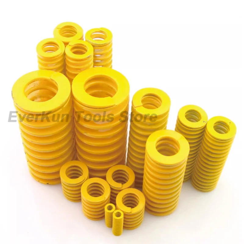Extra Light Load Die Mold Springs Yellow Small Spiral Stamping Compression Mould Die Spring OD 14/16/18/20mm Length 20-300mm