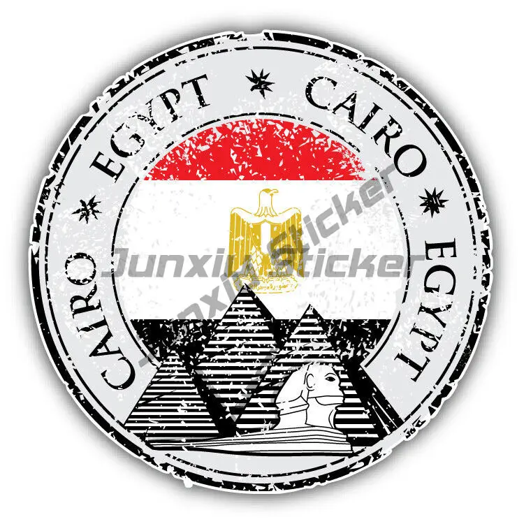 

Alexandria Cairo Egypt Round Flag Stamp Travel Sticker Vinyl Waterproof Decals Guitar Pickup Camper Laptop Vehicle Accessories