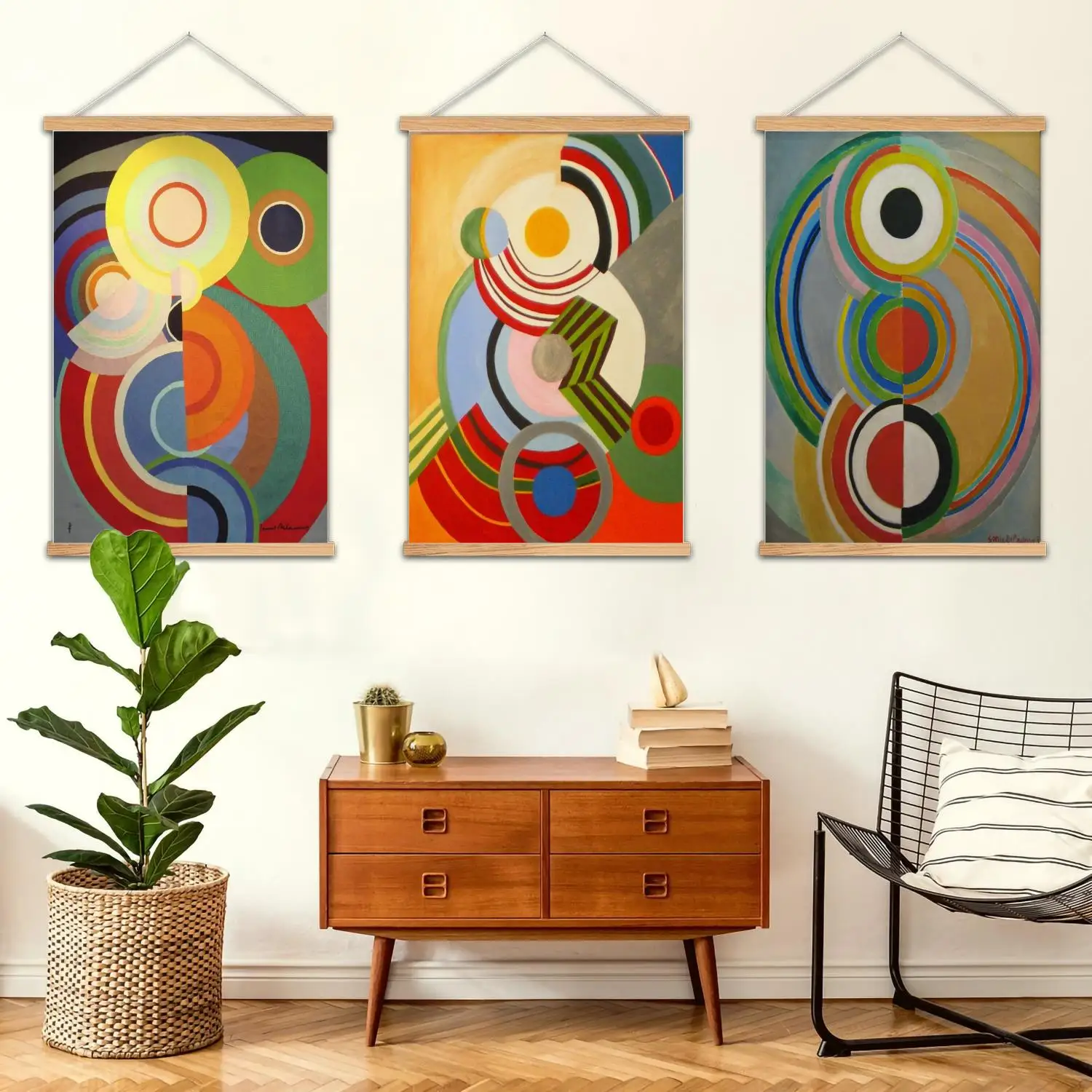 Peinture murale encadrée d'artiste sonia delaunay, affiche d'art sur toile et Art mural, décor de chambre familiale moderne, peinture décorative