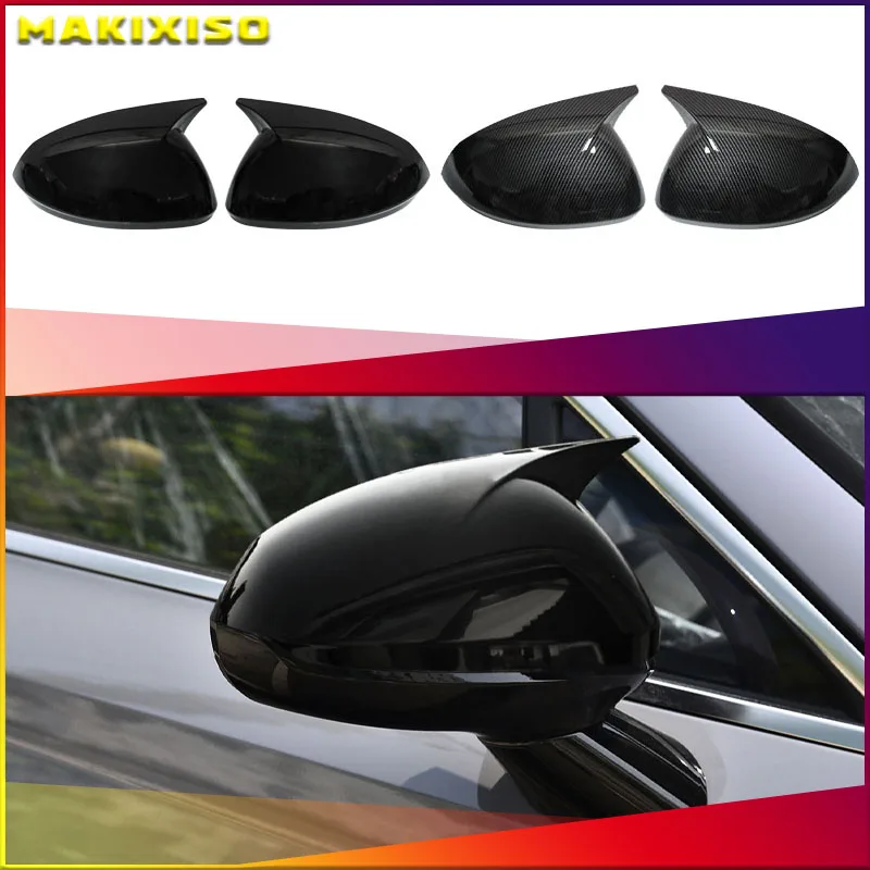 

For Hyundai Sonata 11th 2024 Car Sticker Rearview Side Mirror Cover Wing Cap Exterior Door Rear View Case Trim Carbon Fiber Look