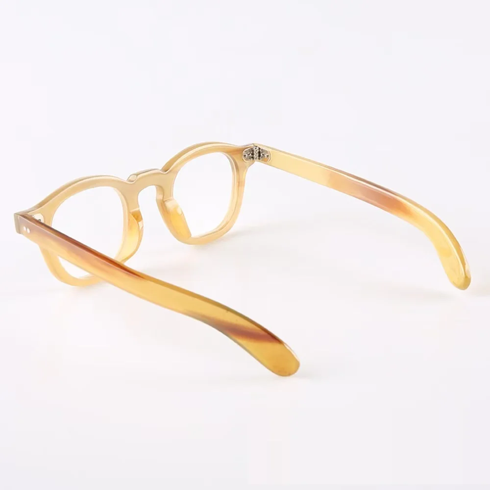 2025 نظارات شمسية على شكل قرن الثور الطبيعي للرجال، نظارات عصرية AL001