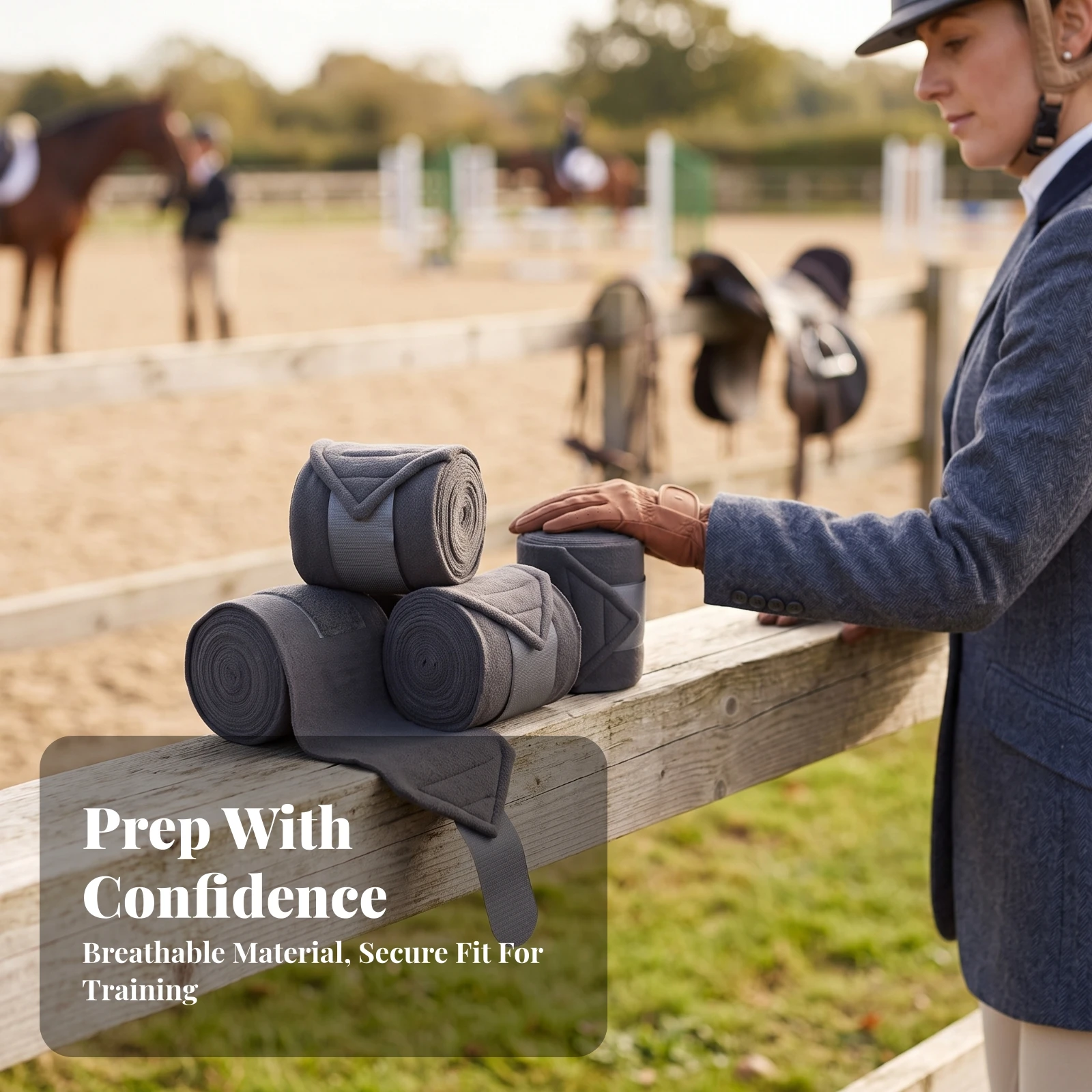 Polo Wraps Fleece - 4 штуки бинтов для лошадей из