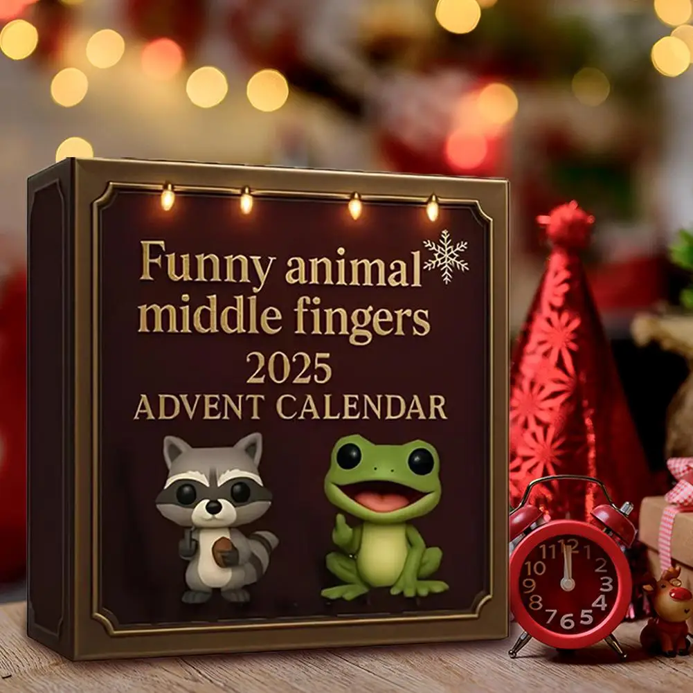 

2D акриловый кулон с обратным отсчетом в виде животных, забавный рождественский календарь обратного отсчета, рождественская подарочная коробка-сюрприз