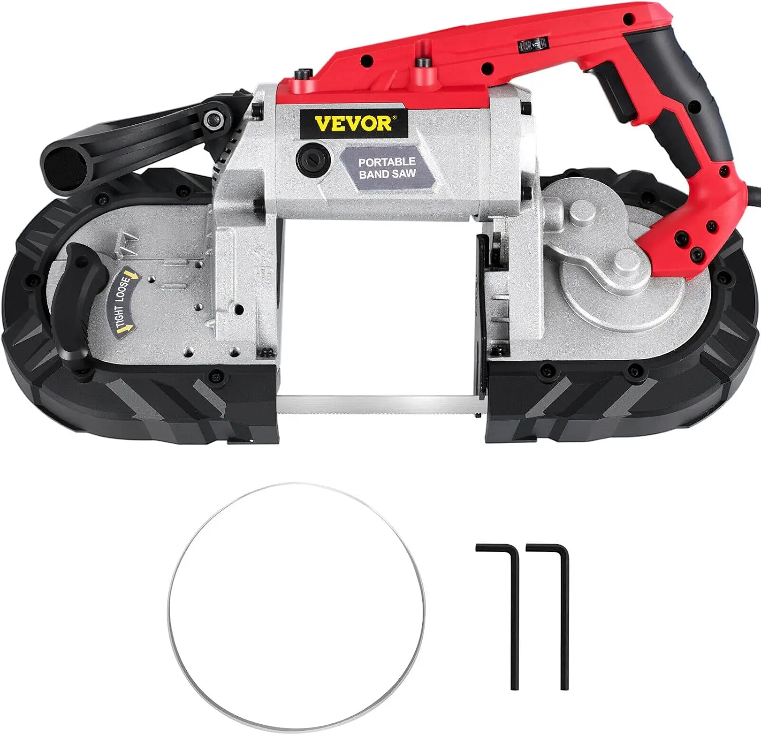 Portable Band Saw, 5Inch Cutting Capacity Corded BandSaw, Variable Speed Hand held Band Saw,10Amp Motor Portable Bandsaw, Deep C