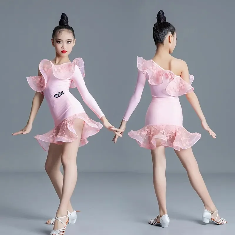 

Kids Rumba Tango Samba Professional Latin Dance Dress Girls Latin Dance Clothes Child Competition Ballroom Dance Dresses Costume