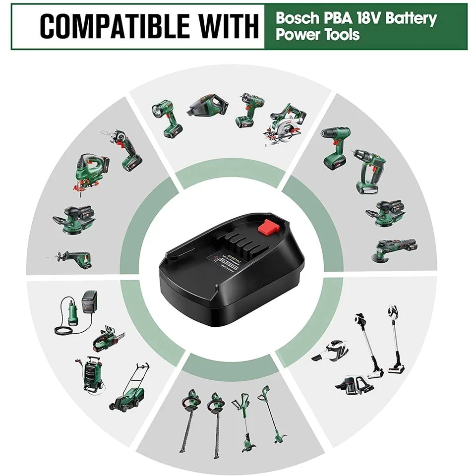 Batteries Converter Adapter For Lidl Parkside X20V Lithium Adapter Convert To Bosch PBA 18v Tool without battery and tools)