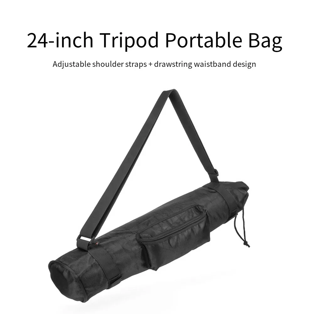 حقيبة تخزين ثلاثية القوائم مقاس 24 بوصة من قماش النايلون حقيبة كتف محمولة مع أشرطة قابلة للتعديل لملحقات المصورين