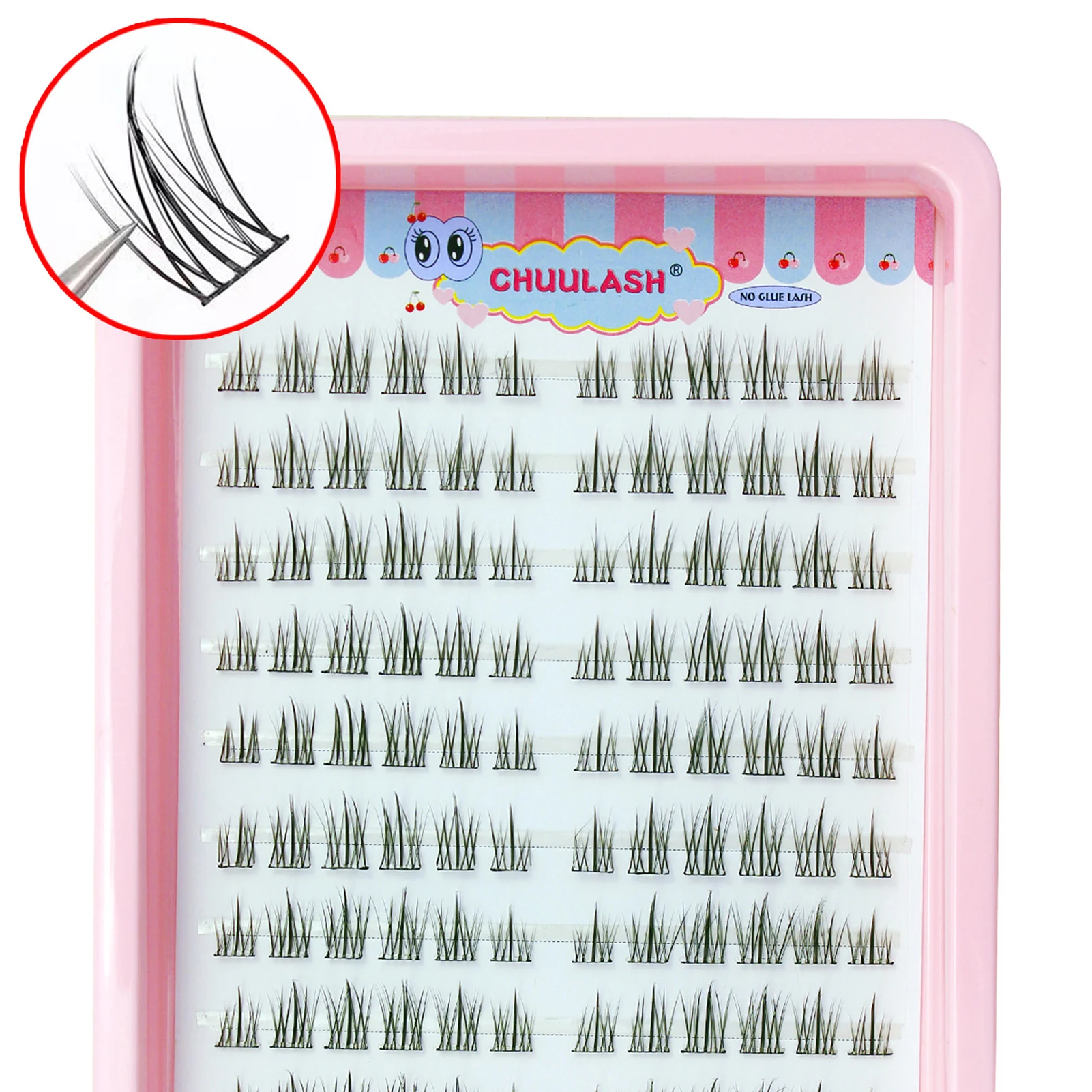 Fluffy Feather Style Eyelash Extension Glue-free Self-adhensive Segemented False Eyelash Realistic Anime Lash Cluster For Makeup