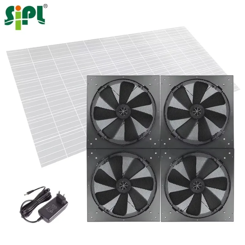 4 In 1 DC Wall Exhaust Fan 380W Solar Panel Adapter Dual Power Axial Flow Type Fresh Air Ventilation System Fan