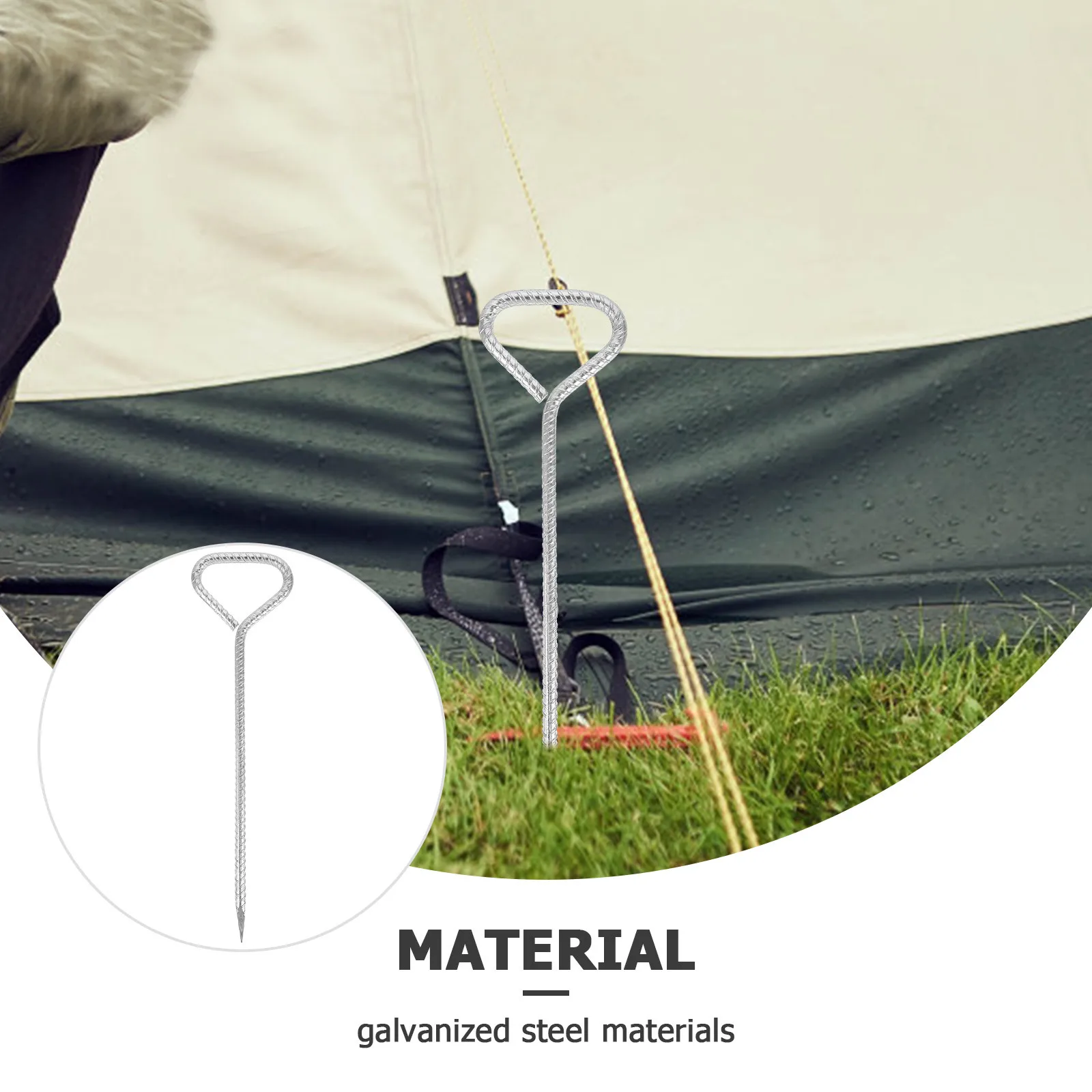 

Compact Galvanized Steel Tent Stakes Heavy Duty Outdoor Camping Stakes Durable Easy Pull Out Design for Canopy Tarp