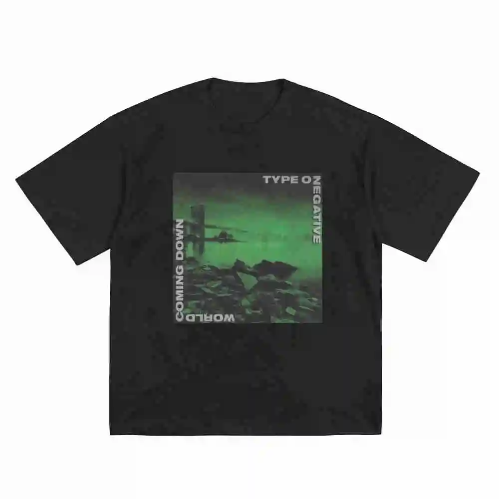 Neon Green Gothic Negative Word Art Short Sleeve Tee 100% Cotton T-Shirt