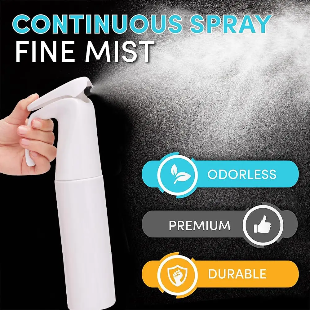 2pcs 300ml Continuous Spray Bottle Hairstyling Mist Ultra Haircut Fine Mist Water Can Refillable Barber Bottles Styling Tools ﻿