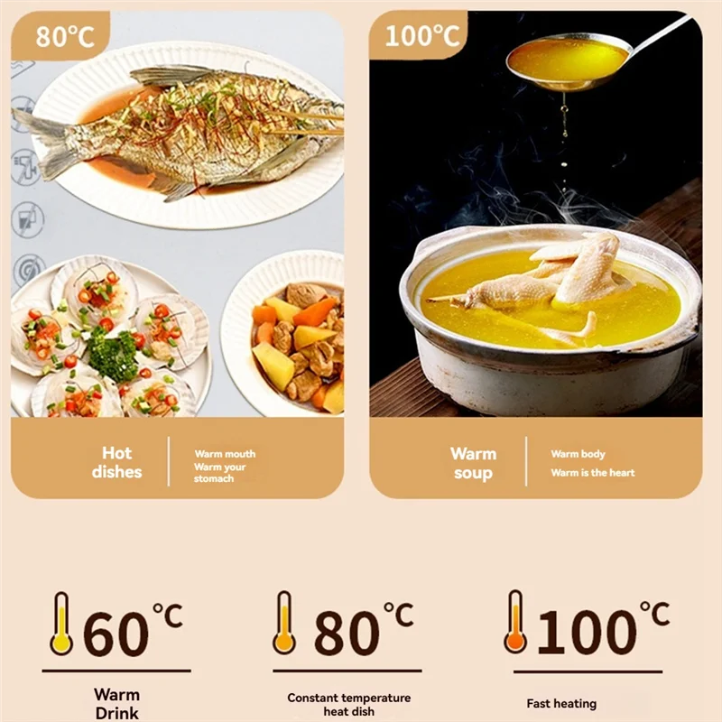 ABGR-alfombrilla calefactora de silicona Premium para alimentos con 3 Controles de temperatura ajustables calentador de alimentos plegable y portátil enchufe estadounidense 66*39