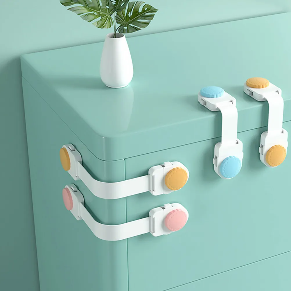 3Pcs Baby Safety Lock Childproof Cabinet Window Locks Durable Plastic Protective Lock Easy Operation Practical Home Use