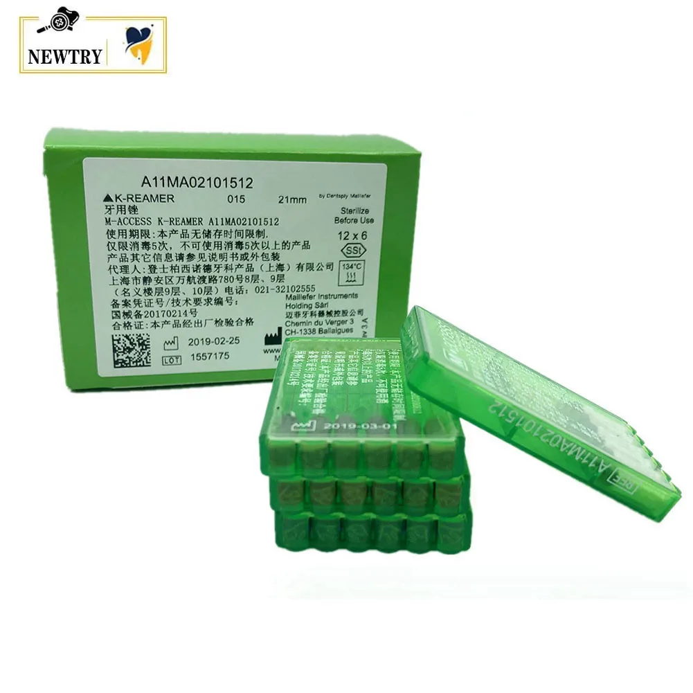 

2 Boxes Dentsply Original Root Canal K-REAMER Files Dental Root Canal Endo K Reamers Hand Use 21/25mm Mallefer Access Instrument