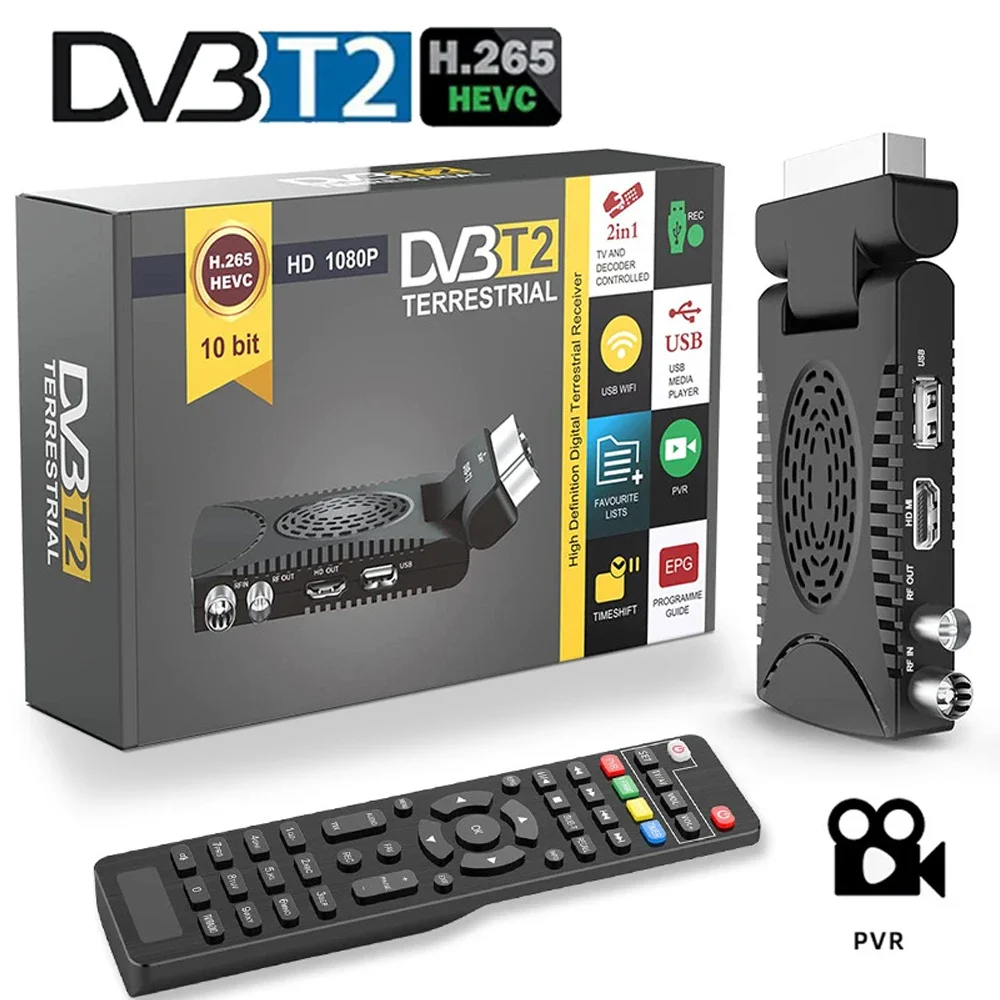 Digital DVB-T2 Europa Terrestre TV Receptor, HEVC 265 Decodificador, DVB-T2, HEVC, DVB-T2, Interface Scart, DVB-T2, H.265 HD, EPG Set Top Box