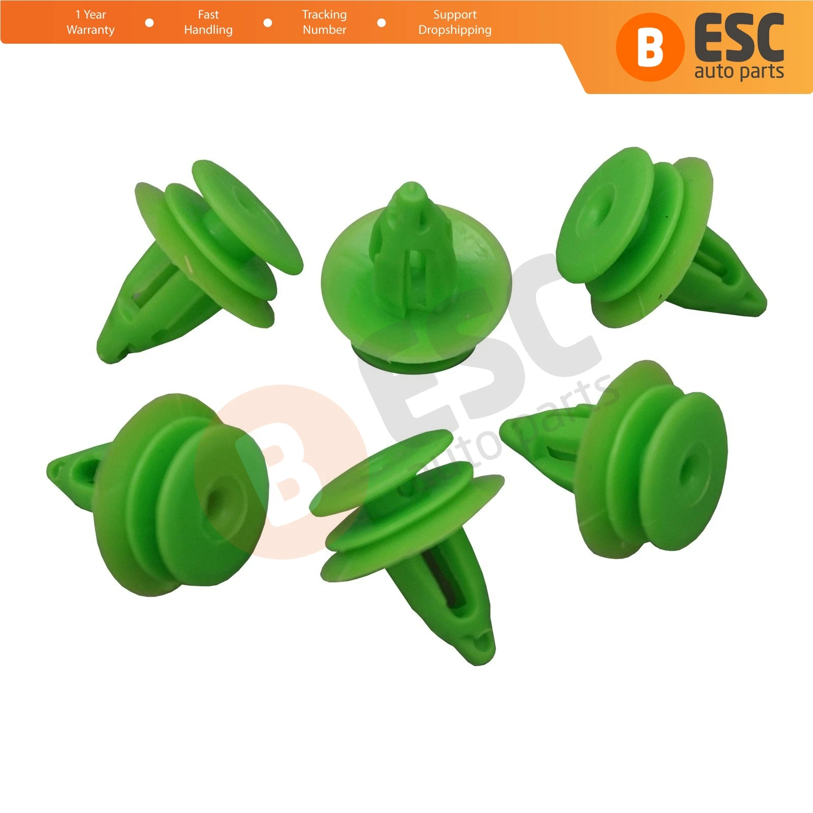 

ESC ECF5047 10 Pieces Door Trim Panel Retainer 0089880978 Green for Mercedes