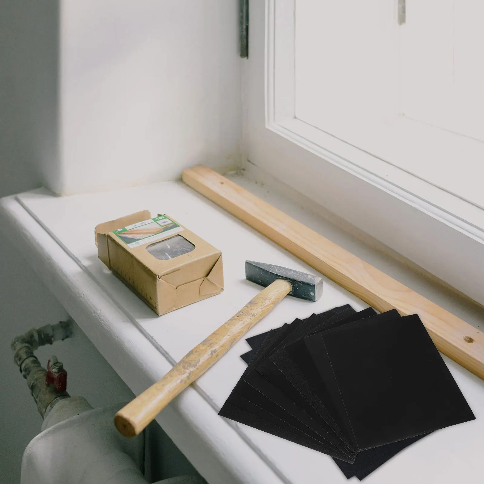 

9 Sheets Sandpaper Assortment Square Shape 60 80 100 120 150 180 220 240 320 Grit Wet Dry Sanding Polishing Paper for Wood Metal