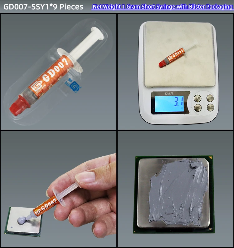 GD007 Wärmeleitpaste Gips Kühlkörper Verbindung Kühlnetz Gewicht 0,5/1/3/7/15/30/150 Gramm für CPU SSY ST CB CN MB BA BR – Detail 5