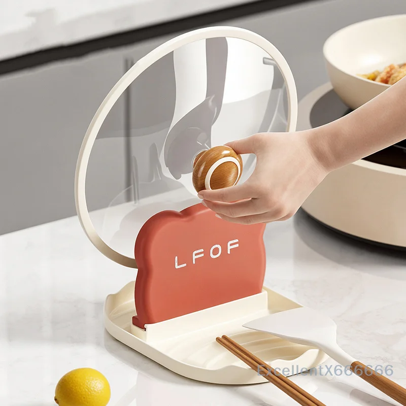 1 Piece Pot Lid Rack, Stove Top Spoon Rack, Kitchen Countertop Heat Resistant Lid Rack, Cute Cooking Utensil Rack