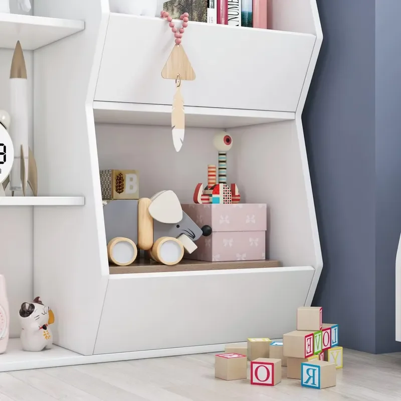 Toy storage boxes, children's bookcases and shelves, open multi-box toy storage cabinets