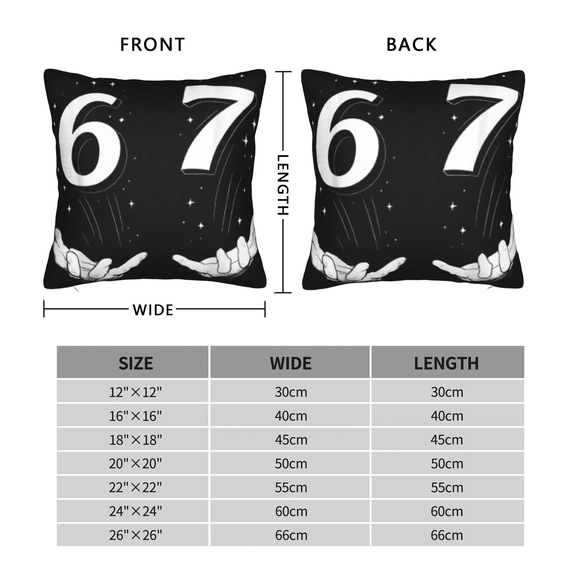 67 Meme Hands Six Seven 6 7 Pillow Case  Comfy Pillow Cover Retro Trendy Pillowcases For Living Room Sofa