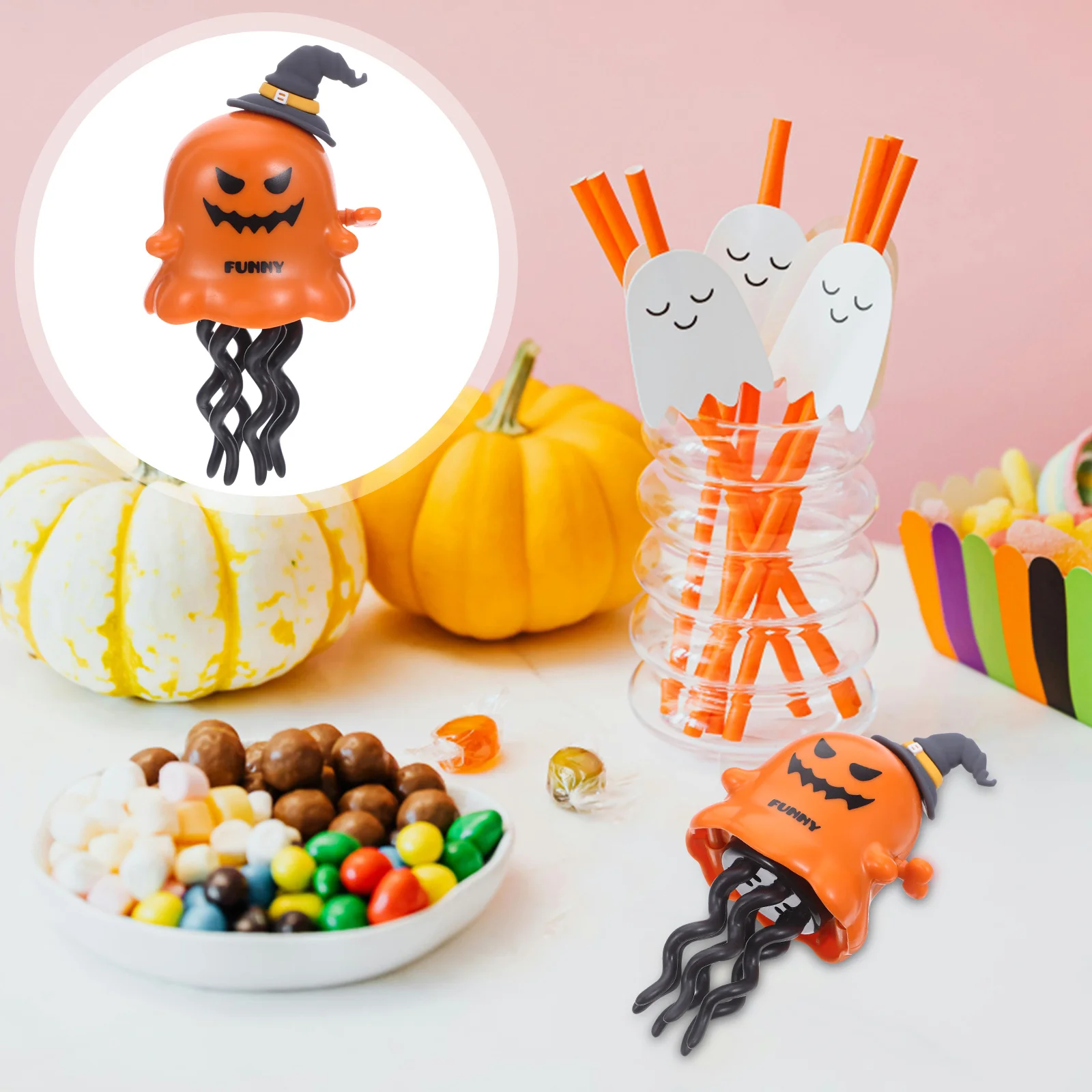 

Танцующая игрушка-осьминог на Хэллоуин, заводной ползающий кальмар, Заводной механизм, новинка, весенние заводные игрушки