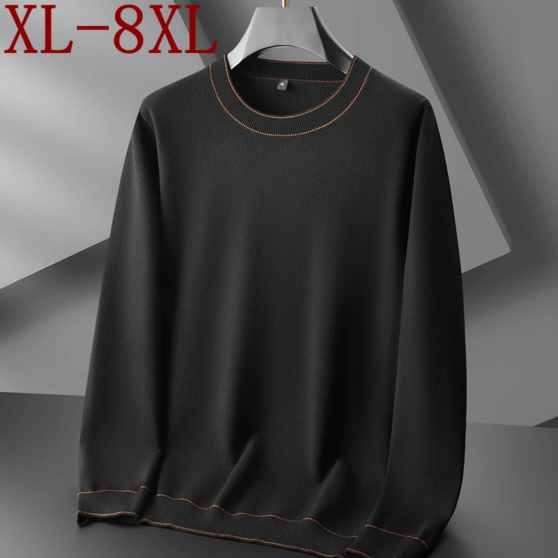 

8XL 7XL 6XL 2025 New Fall Winter High End Luxury Sweater For Man Soft Warm Mens Jumpers Casual Loose Pullover Men Brand Clothing