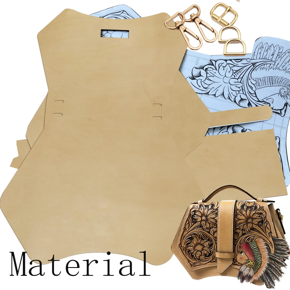 

Polygon Bag DIY 【Material 】Handbag semi-finished products leather material Original Design Round handbag