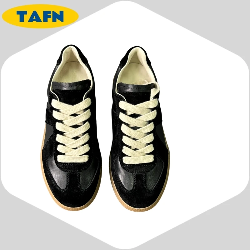 

Genuine Leather German Training Shoes Advanced Texture Sports Casual Shoes Board Lace-up Flat Ground Comfortable Refined A040903