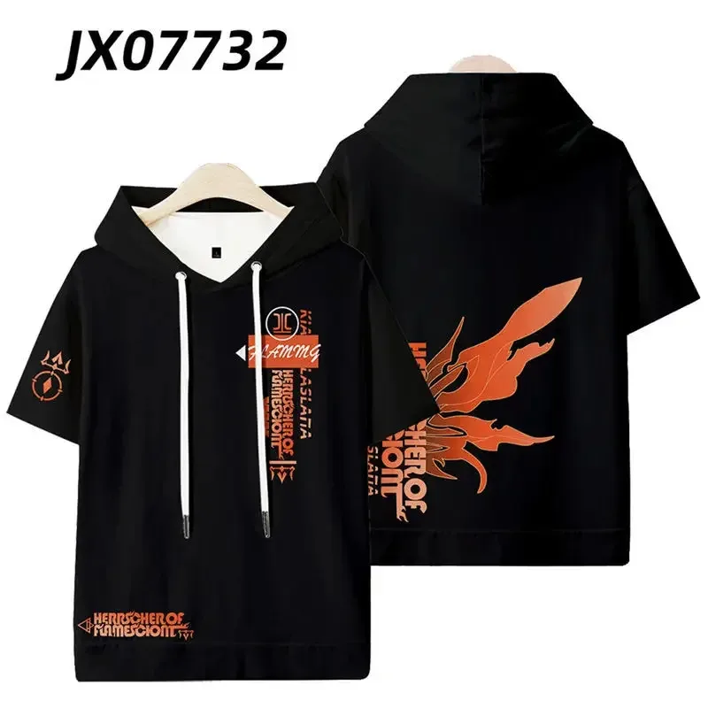 Honkai Impact 3 Herrscher de Flamescion Kiana Kaslana Impressão 3D Camiseta Mulheres Homens Manga Curta Camiseta Engraçada Camisetas Gráficas Cosplay