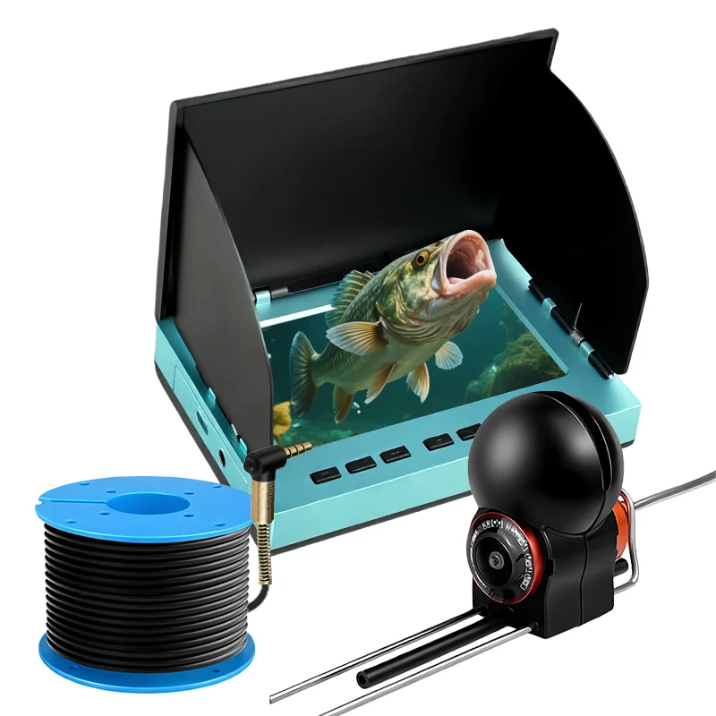 Underwater Fish Viewing Camera 0.6-73m Range HD Visual LCD Display Lithium Battery Powered Video Fish Finder for Boat Fishing