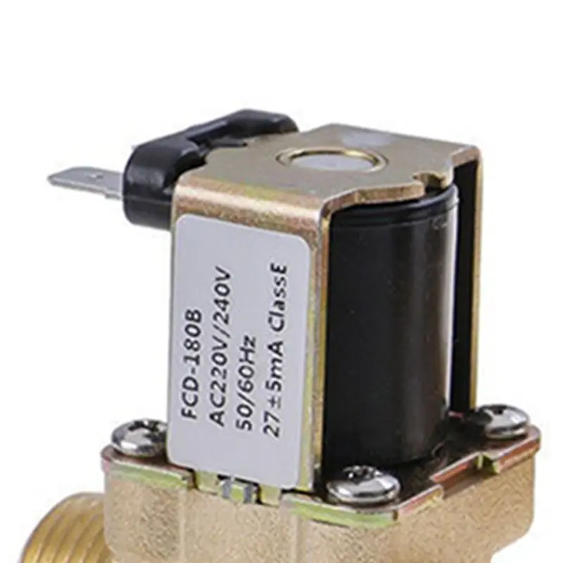 DT17 Brass Electric Solenoid Valve DC12V G1/2, Normally Closed Integration Faucet Solenoid for Water Control