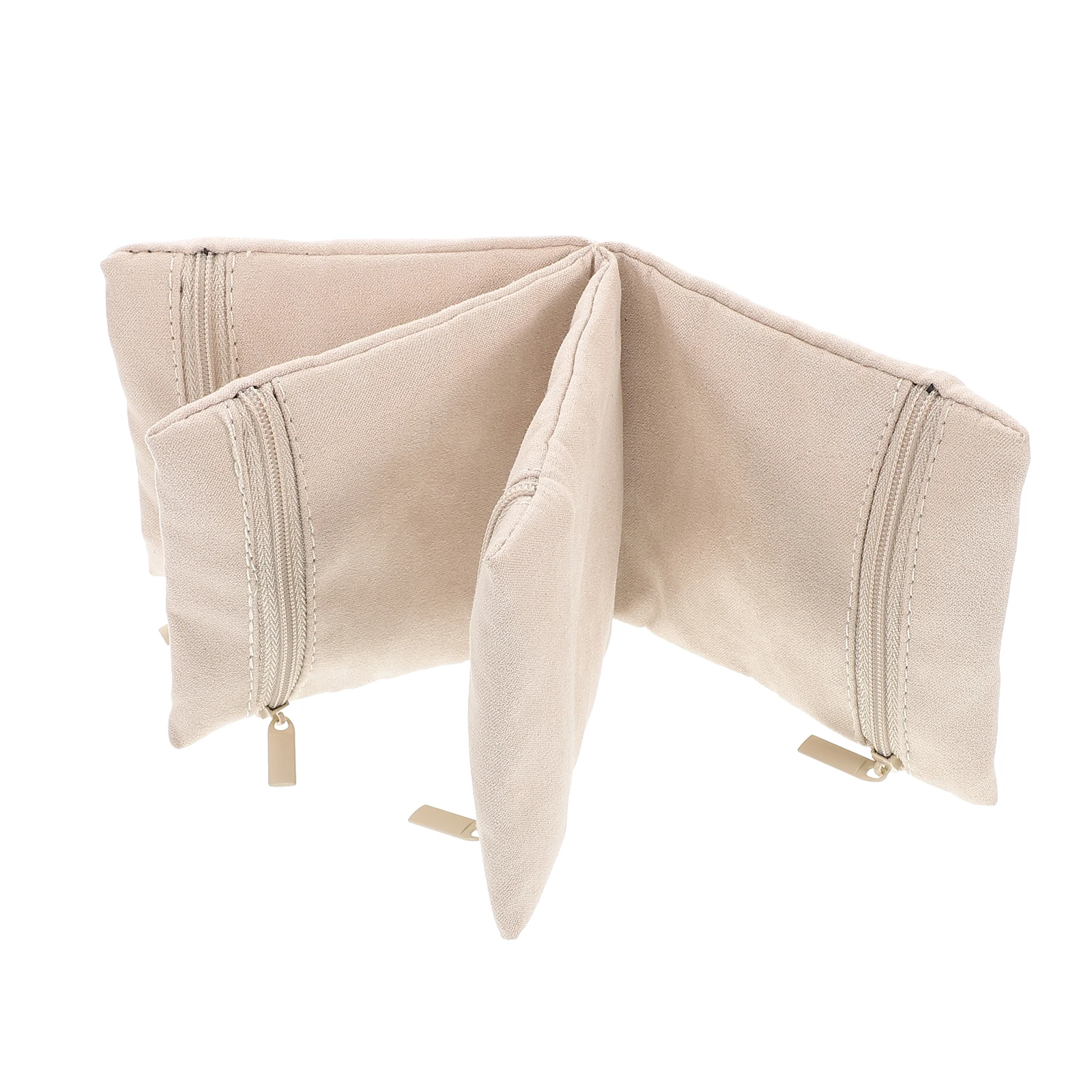 Jewelry Storage Bag Foldable Travel Organizer Velvet Case for Women Antiscratch Multilayer Necklace Pouch Zipper