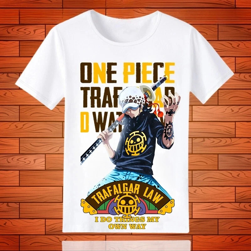 

A Trafalgar Cosplay Anime Comic T-shirt Clothing ONE PIECE Peripheral Men's and Women's T-shirts Y2K