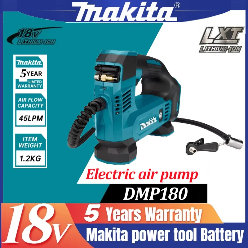 Makita DMP180 18V LXT Air Compressor 18V Car Tyre Inflator Electric Motorcycle Pump Air Compressor For Car Motorcycles Bicycles