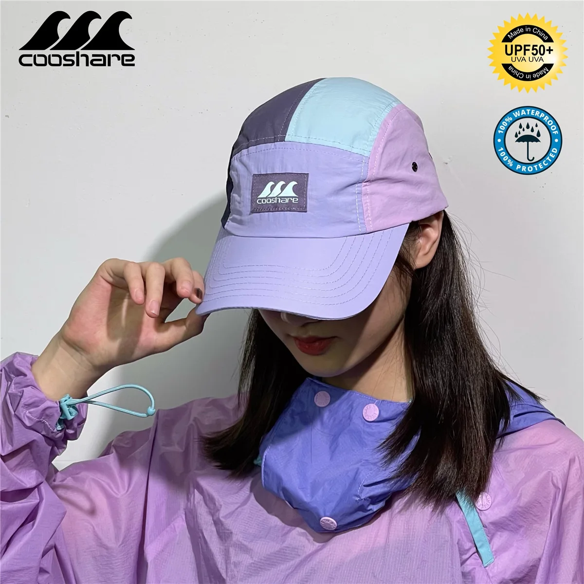 Color Matching Hat Baseball Cap Summer Sun women\'s UV Protection Outdoor Sports five-piece Women Men Quick Drying Cap