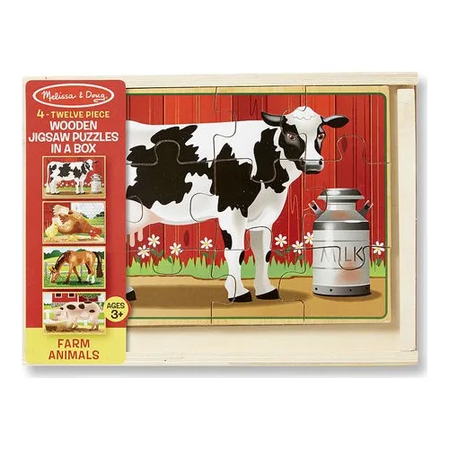 Melissa & Doug Wood 12x4 Puzzle Set-Farm Animals