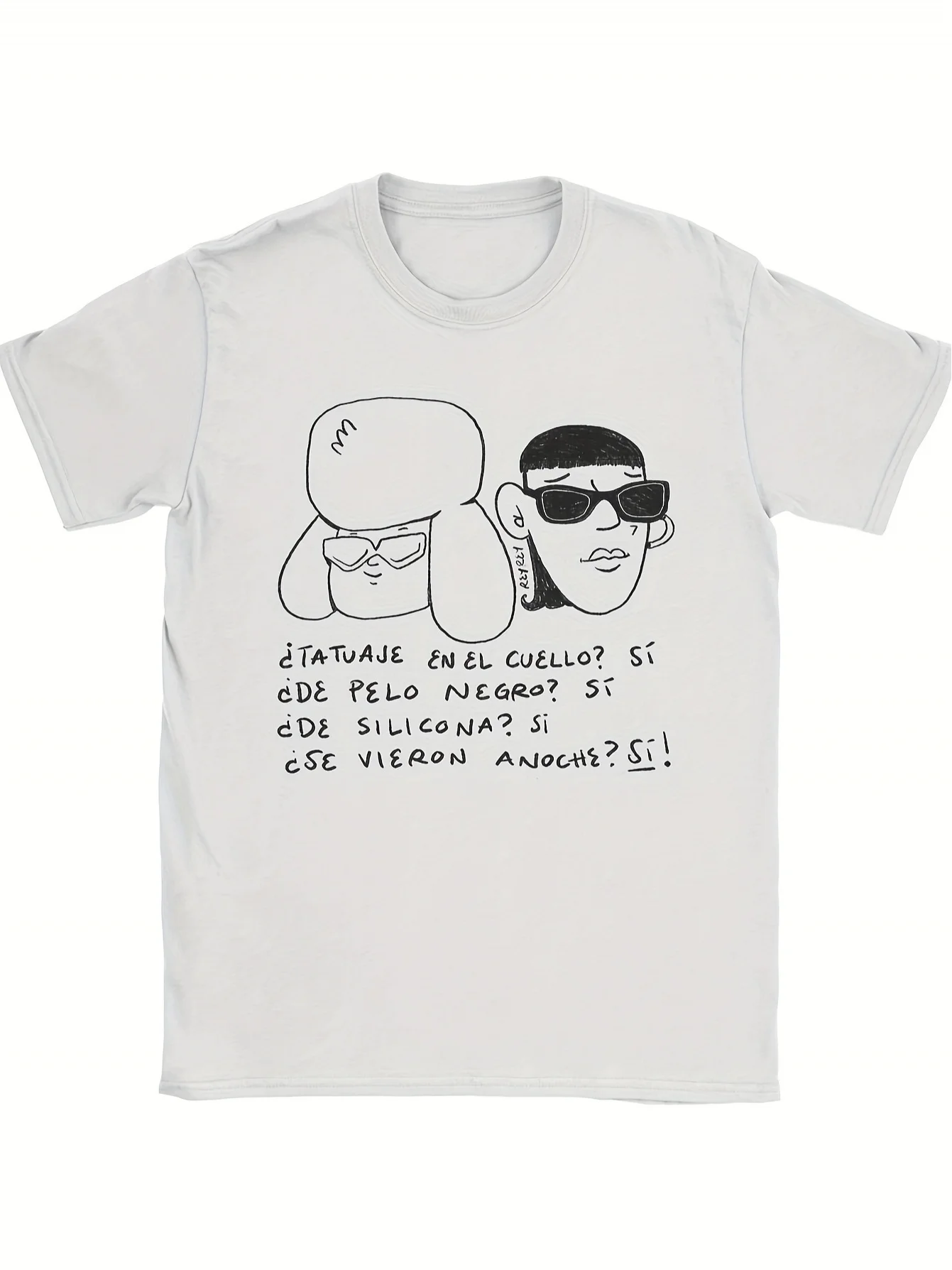 Paco Amoroso&Ca7Riel Humorous Italian Text Pattern T-shirt for Both Men and Women Casual Wear, Fun Style